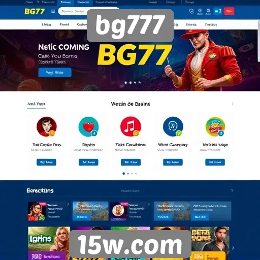 análise da interface do site bg777